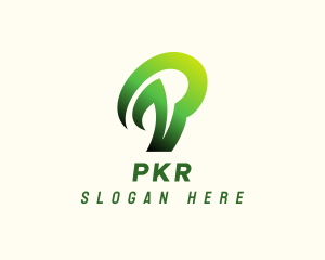 Gradient Green Letter P  logo design