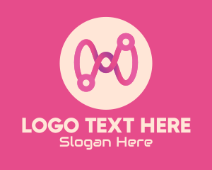 Telecommunication - Pink Circuit Loop logo design