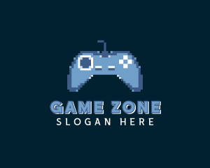 Pixelated Game Controller logo design