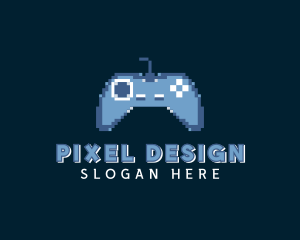 Pixelated Game Controller logo design