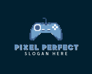 Pixelated Game Controller logo design