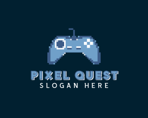 Pixelated Game Controller logo design