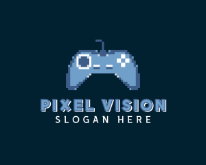 Pixelated Game Controller logo design