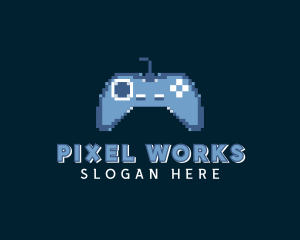 Pixel - Pixelated Game Controller logo design