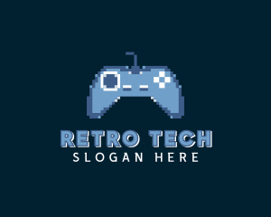 Pixelated Game Controller logo design