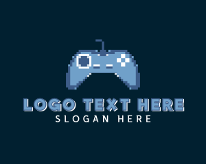 Bit - Pixelated Game Controller logo design