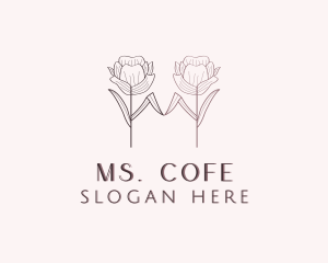 Flower Leaf Letter M logo design