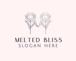 Flower Leaf Letter M logo design