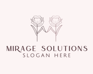 Flower Leaf Letter M logo design