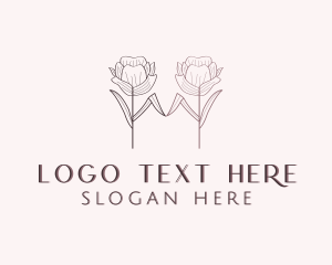 Flower Leaf Letter M Logo