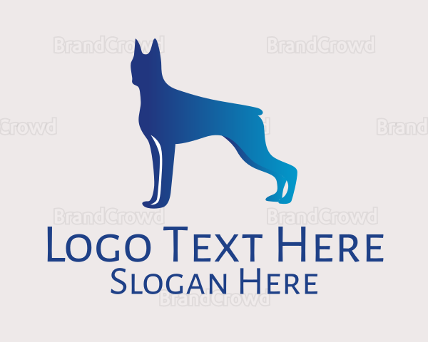 Blue Boxer Dog Logo