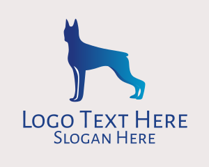 Dog Grooming - Blue Boxer Dog logo design