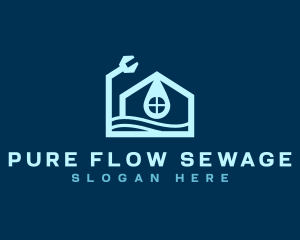 Sewage - House Wrench Plumbing logo design
