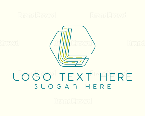 Stylized Hexagon Letter L Logo