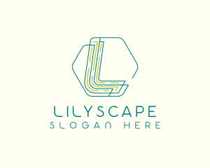 Gadget - Stylized Hexagon Letter L logo design