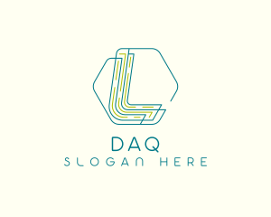 Data - Stylized Hexagon Letter L logo design