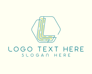 Data - Stylized Hexagon Letter L logo design