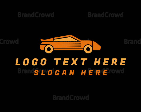 Fast Orange Sports Car Logo