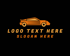 Auto Shop - Fast Orange Sports Car logo design
