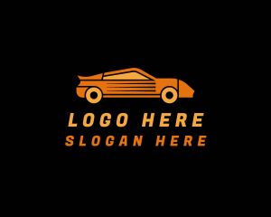Fast Orange Sports Car Logo