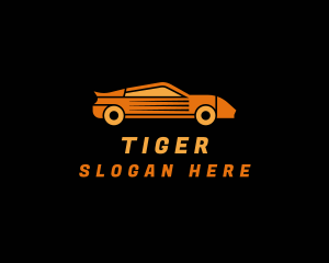 Sports Car - Fast Orange Sports Car logo design