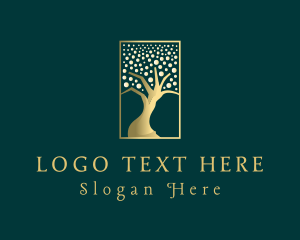 Villa - Gold Tree Circles logo design