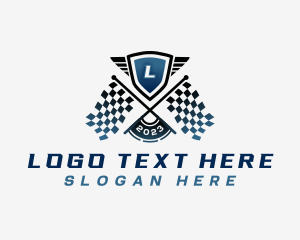 Flag - Car Racing Flag logo design