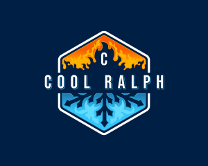 Heating Cooling HVAC logo design