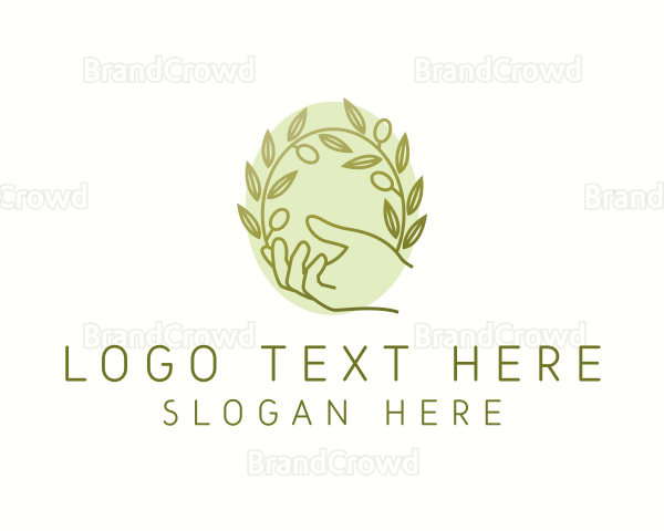 Organic Olive Plant Logo