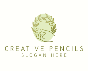 Organic Olive Plant logo design