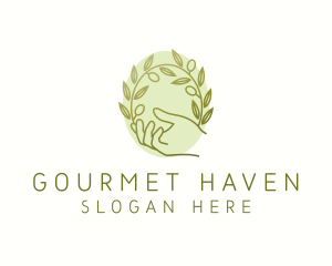 Organic Olive Plant logo design