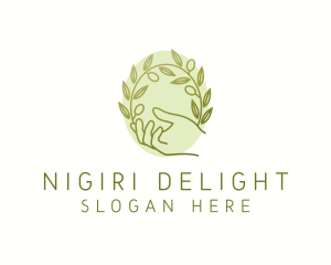 Organic Olive Plant logo design