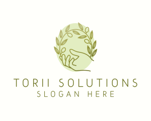 Organic Olive Plant logo design