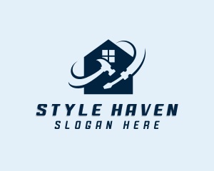House - House Hammer Screwdriver logo design