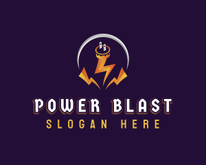 Lightning Power Plug logo design