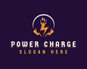 Lightning Power Plug logo design