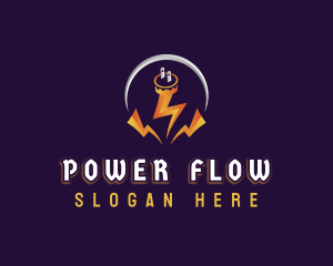 Lightning Power Plug logo design