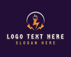 Voltage - Lightning Power Plug logo design