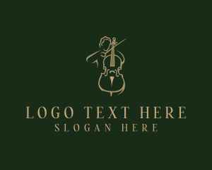 Recording Studio - Cello Musician Recital logo design