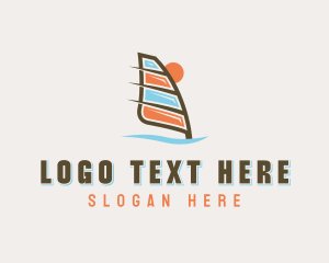 Kitesurfing - Windsurfing Watersports Fitness logo design