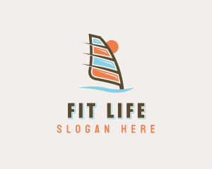 Windsurfing Watersports Fitness logo design