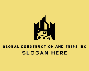 Excavation - Construction Backhoe Machinery logo design