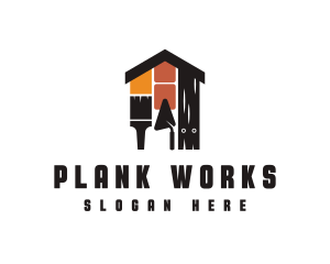 Plank - House Wall Construction logo design