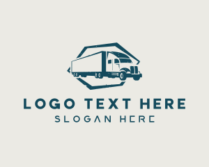 Moving Company - Delivery Trailer Truck Vehicle logo design