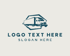 Trucker - Delivery Trailer Truck Vehicle logo design