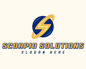 Electrician Lightning Letter S logo design