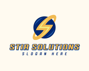 Electrician Lightning Letter S logo design