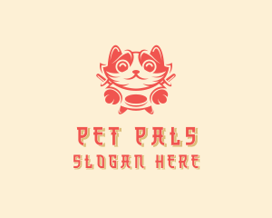 Ninja Cat Pet logo design