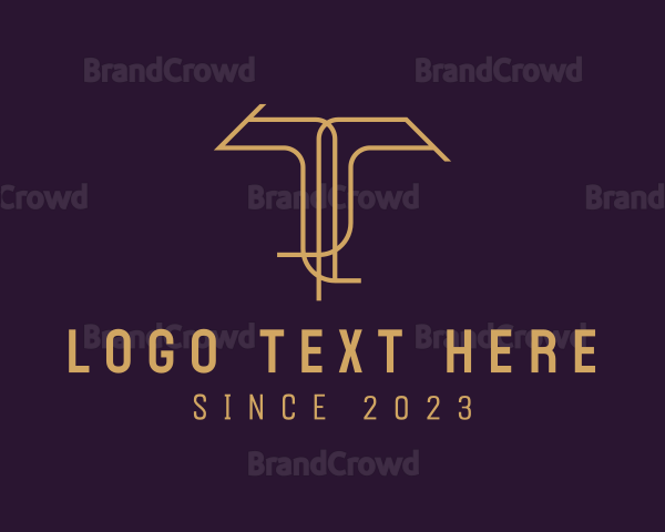 Minimalist Luxury Outline Letter T Logo
