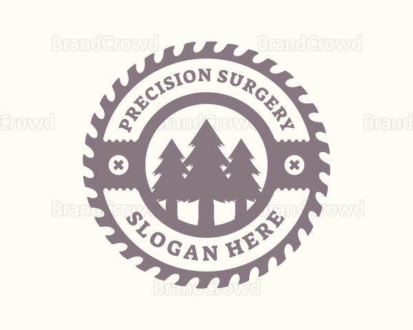 Pine Tree Forest Saw Logo